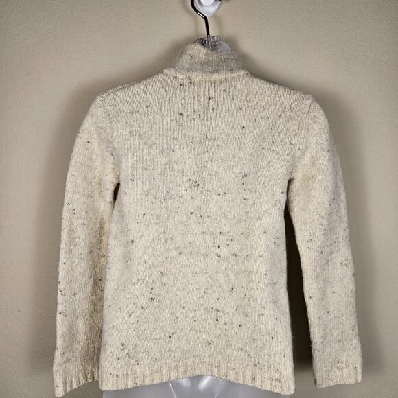 VTG Eddie Bauer Wool Sweater Women Full Zip Up Argyle Knit Beige Y2K Cabin Ski M - Picture 5 of 16